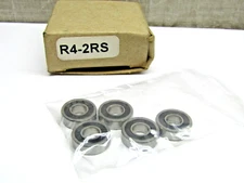 (Lot of 5) NMB R4-DD R4-2RS 1/4" X 5/8" X .196" Sealed Bearing