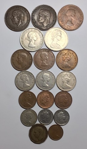 Old United Kingdom Coin Lot 1936-2007 19 Different Excellent British Coins ๐ฌ๐ง