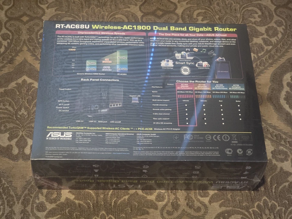 ASUS Wireless AC1900 Dual Band Gigabit Router AiProtection RT-AC68U - Image 2 of 3