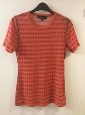 Karen Kane Lightweight Stretchy T-Shirt ( M ) Made in USA Red / Blue Fitted