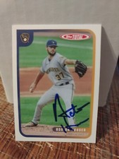 Adrian Houser Autographed 2020 Topps Total Signed Baseball Card #835 Brewers 