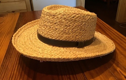 vintage mens straw hat - Gem