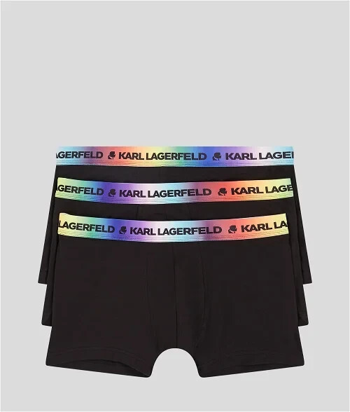 KARL LAGERFELD Logo Trunk multiband (x3) Bauli, Notte Blu/Oliva/Nero, XL (Pacco da 3) Uomo