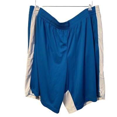 Tek Gear Mens 3XB Basketball Shorts Blue & White Wicking Stretch Fabric Shorts.