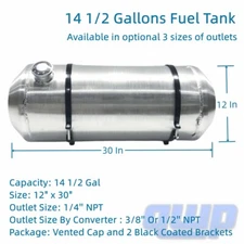 Universal 12'' x 30" Fuel Tank 14-1/2 Gallon 3/8 NPT Outlet Gas Tank -Hot Road