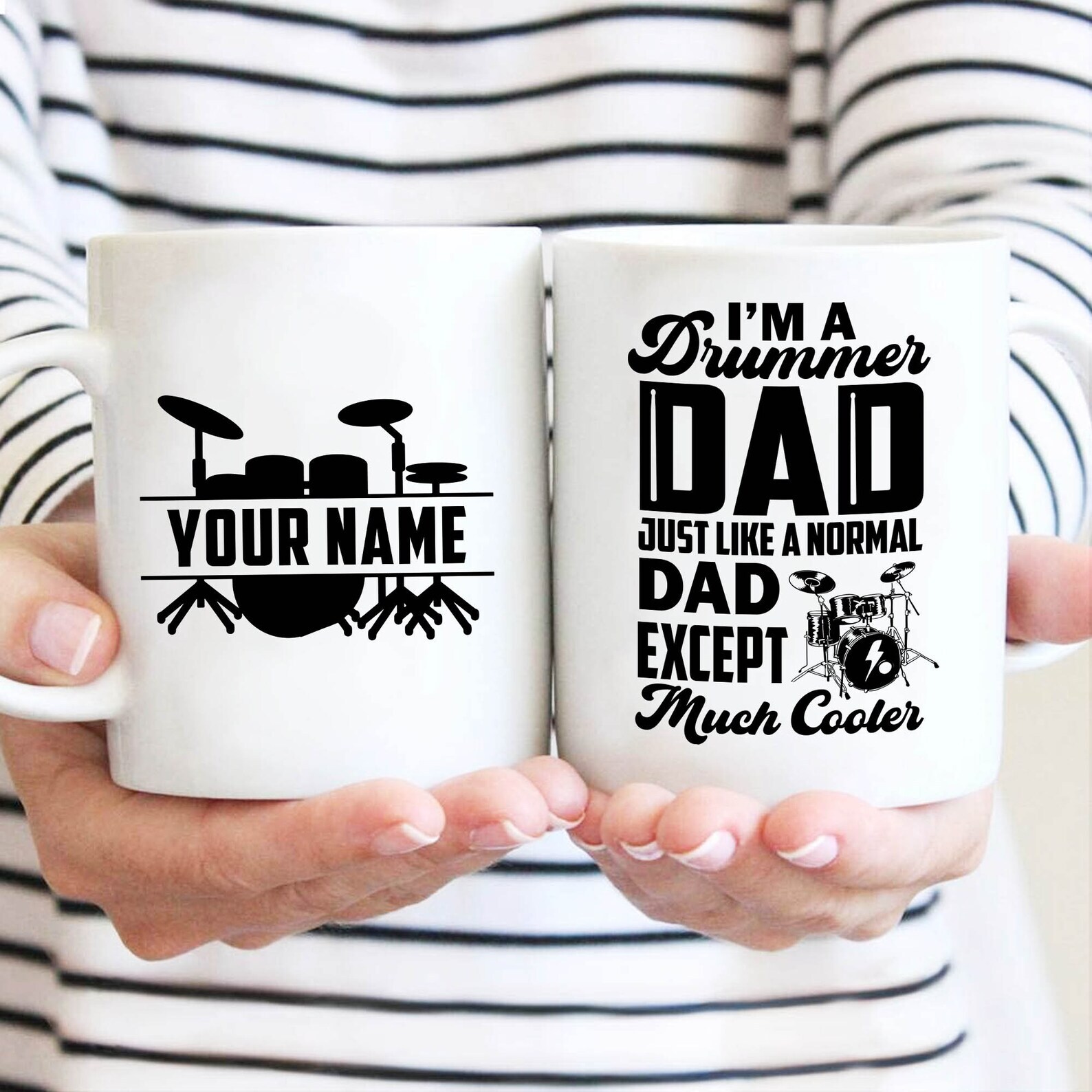 Custom Drummer Dad Coffee Mug - Personalized Father's Day Gift