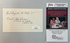 Jim Owens Autographed 3x5 Card JSA CERT. Sooners NCAA University Of Wash. CHOF!