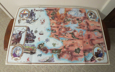 Forgotten Realms Campaign GOLD PROMO POSTER MAP ~ TSR 8225 ~ Dungeons & Dragons
