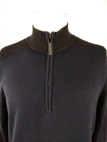 SmartWool Men Summit Lane Half Zip Sweater Deep Navy Heather Medium 16469-108 - Picture 2 of 10