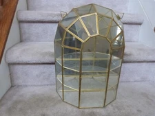 LARGE Rounded Dome Top Mirrored Hanging or Tabletop Display Cabinet 3 Shelf 17"