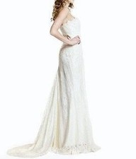 NICOLE MILLER STRAPLESS BEADED LACE BRIDAL WEDDING GOWN FD0002 10 1150