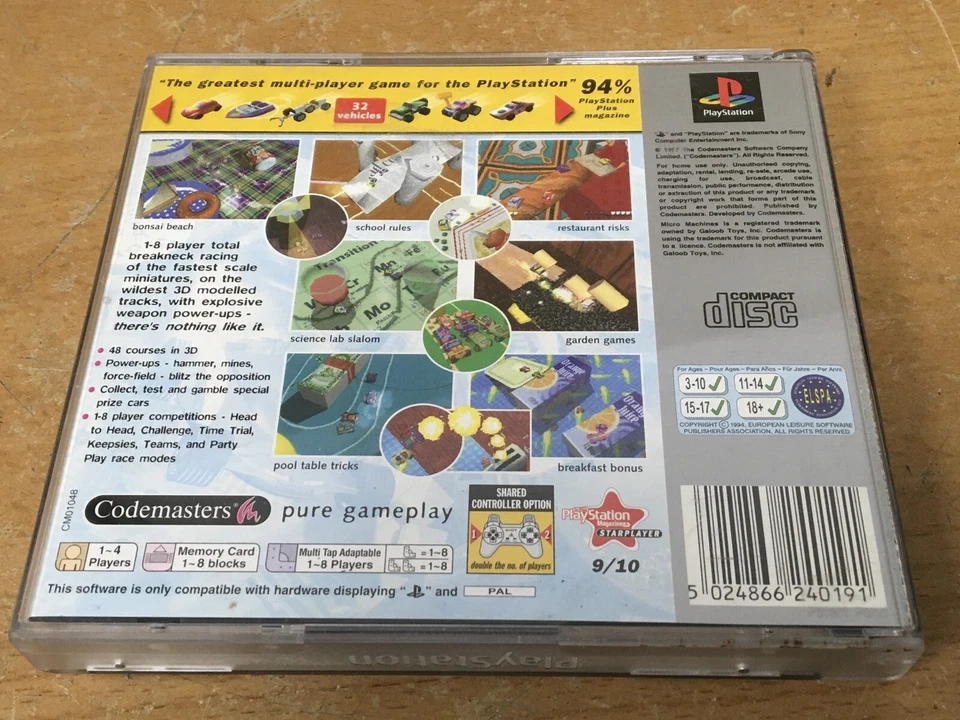 Micro Machines V3 PS1 Video Game Cartridge Sony Playstation Racing Classic - Image 4 of 4