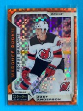 2018-19 O-Pee-Chee OPC Platinum Orange Checkers #184 Joey Anderson RC 03/25
