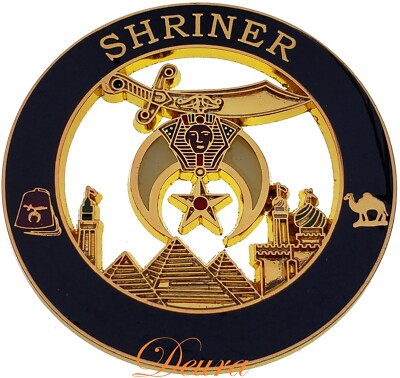 Masonic Shriner Mason Gold Car Emblem 3''