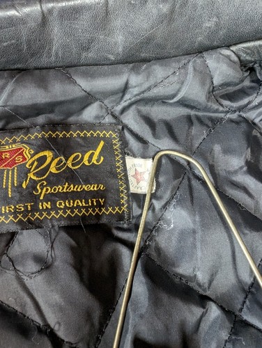 Vtg 80s Reed USA Leather Fringe Motorcycle Biker Jacket Womens M Indian Beads  - Picture 10 of 13