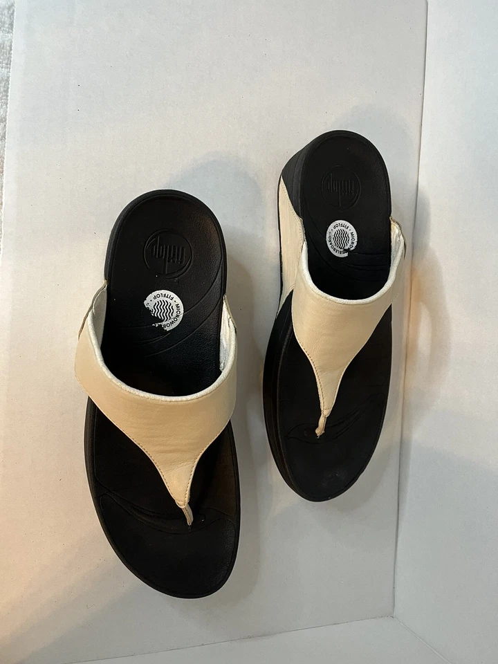 SANDALIAS CHANCLAS FITFLOP MICRO WOBBLE BOARD MUJER TALLA 9 BEIGE USADAS EN EXCELENTE ESTADO Foto 3 de 4