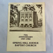 Spring Hill Avenue Baptist Church 75th Anniversary 1982 