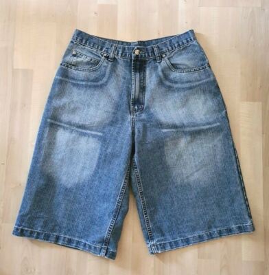 RHINO Jeans Denim Shorts Baggy Fit Jean Shorts Embroidered Back