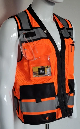 FX Heavy Duty Surveyors Safety Vest with Zipper, Large Plan Pocket image 6