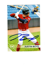 Justin Boyd 2024 Lake County Captains signed autograph baseball card d