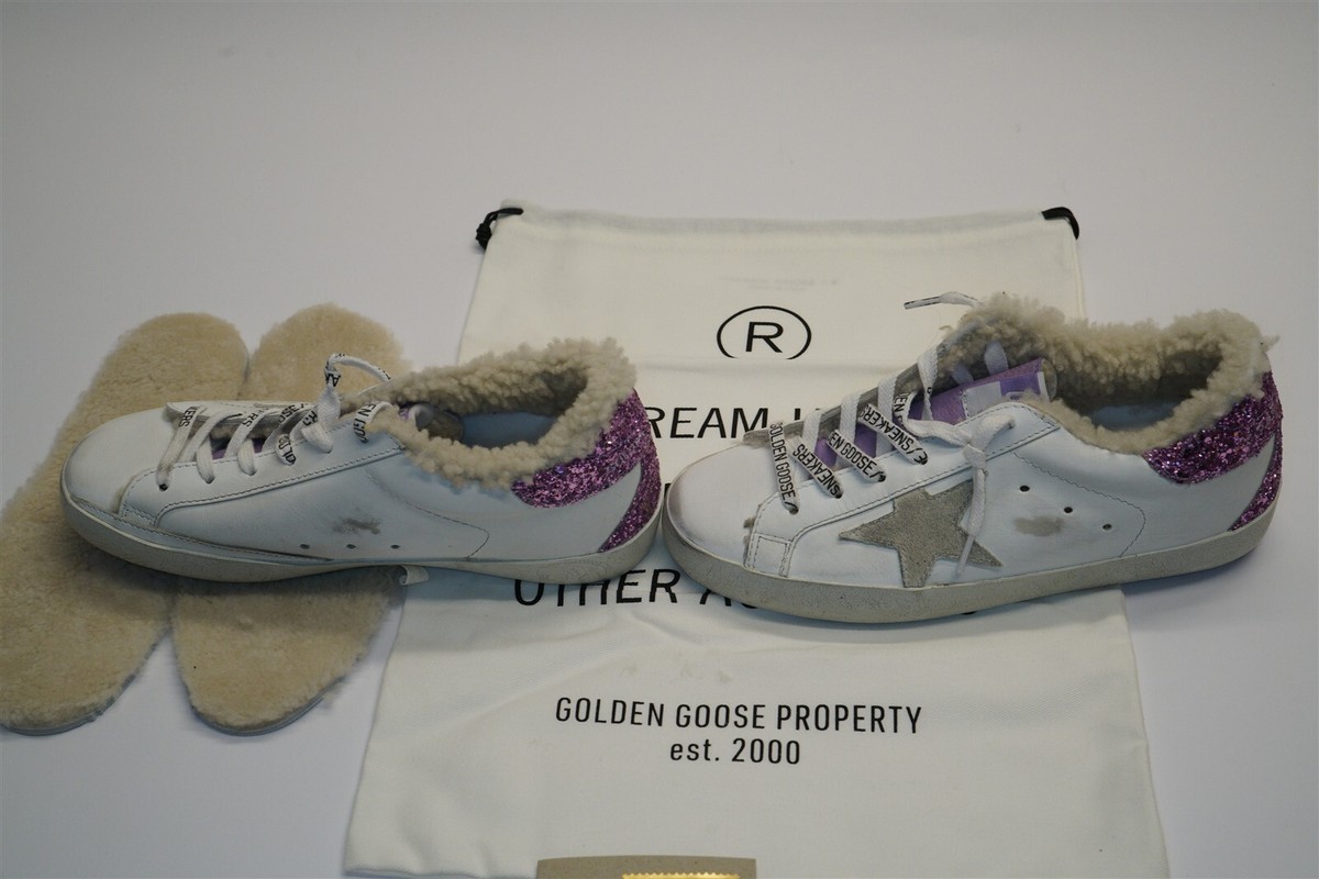 Golden Goose Superstar Leather & Glitter Sneaker Purple Golden Goose Superstar Leather & Glitter Sneaker Purple
