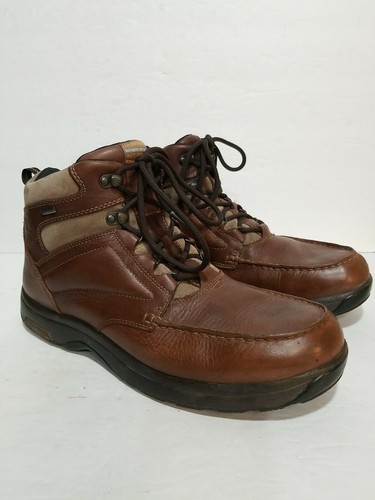 DUNHAM GORE-TEX BROWN LEATHER HIKING ANKLE MENS 13D BOOTS - Picture 3 of 5