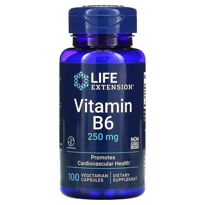Life Extension, Vitamin B6, 250 mg, 100 pflanzliche Kapseln