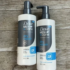 2pk Dove Men + Advanced Care DRY REPAIR Face & Body Cleanser W/ Shea Butter