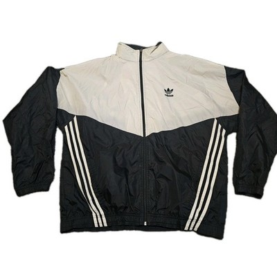 Vintage 90s Adidas Windbreaker Full-Zip Jacket Trefoil Logo Three Stripes Size L