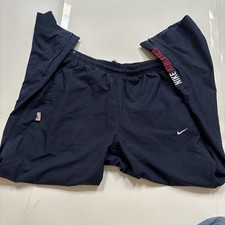 Rare vintage 90s nike track pants women s navy Embroidered leg