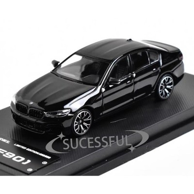 MJ 1:64 Black BMW M5 F90 Sedan Luxury Sports Diecast Metal Car Model