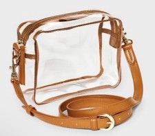 Universal Thread Clear Crossbody Bag with Tan Trim New with Tag