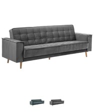 Max Winzer Jolene Sofa 3-Sitzer mit Bettfunktion Couch Designsofa Samt weich