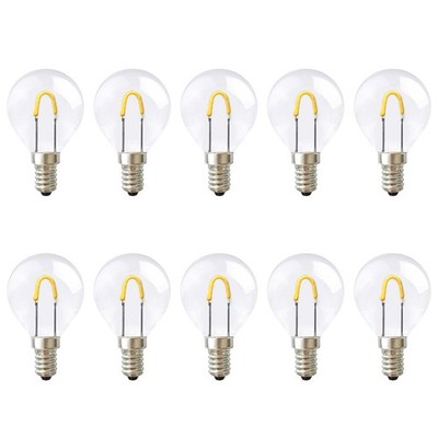 10 x LED Curved Filament Tropfen 1W = 10W E14 klar Glas extra warmweiß 2400K