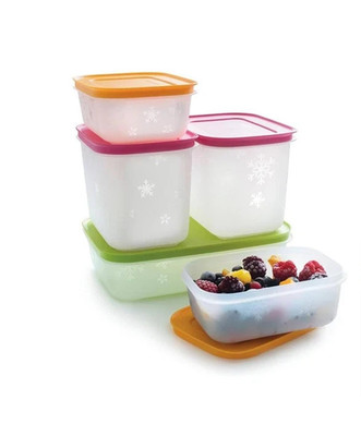 Tupperware Freezer Mates PLUS 5 Piece Starter Storage Containers Set New