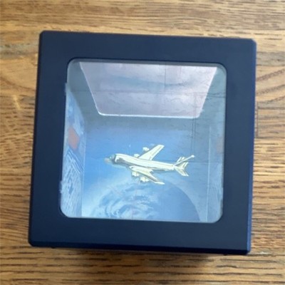 Fascinations Art Bank Coin Box Plastic Blue Airplane Design
