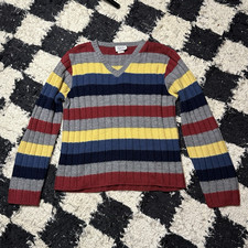 Y2K Vanity Girl Gear Striped Knit Sweater Wom...