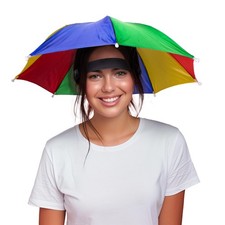 Windy City Novelties 13" Rainbow Umbrella Hat for Adults  13inch,