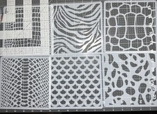 16pc ANIMAL PRINTS 6x6 FULL SET Airbrush Paint Stencils Stencil Kit 16X Zebra