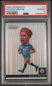 2024-25 PANINI PRIZM PREMIER LEAGUE PRIZMANIA KEVIN DE BRUYNE 11 GEM MT PSA10