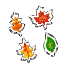 Fall Leaf Cookie Cutter Set-4 Piece-Maple, Oak Leaf-Diswasher Safe-Fall Holid...