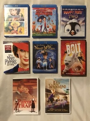 Family movies on Blu-Ray and DVDs Fern Gully, Happy Feet 2,Cloudy Meatballs,more
