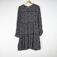 Target black and white floral long sleeve dress Size Medium