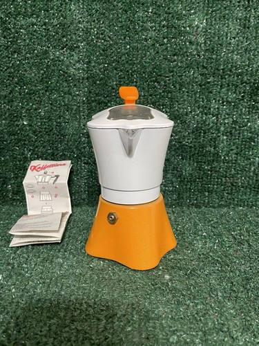 Pedrini Moka Italian Stovetop Coffee Espresso Maker White-Orange Made In Italy. - Picture 2 of 11