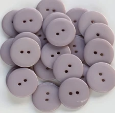 100 PCS 1 Inch 25mm Grey Resin Buttons, Two Holes, Sewing, Craft, Round Flat