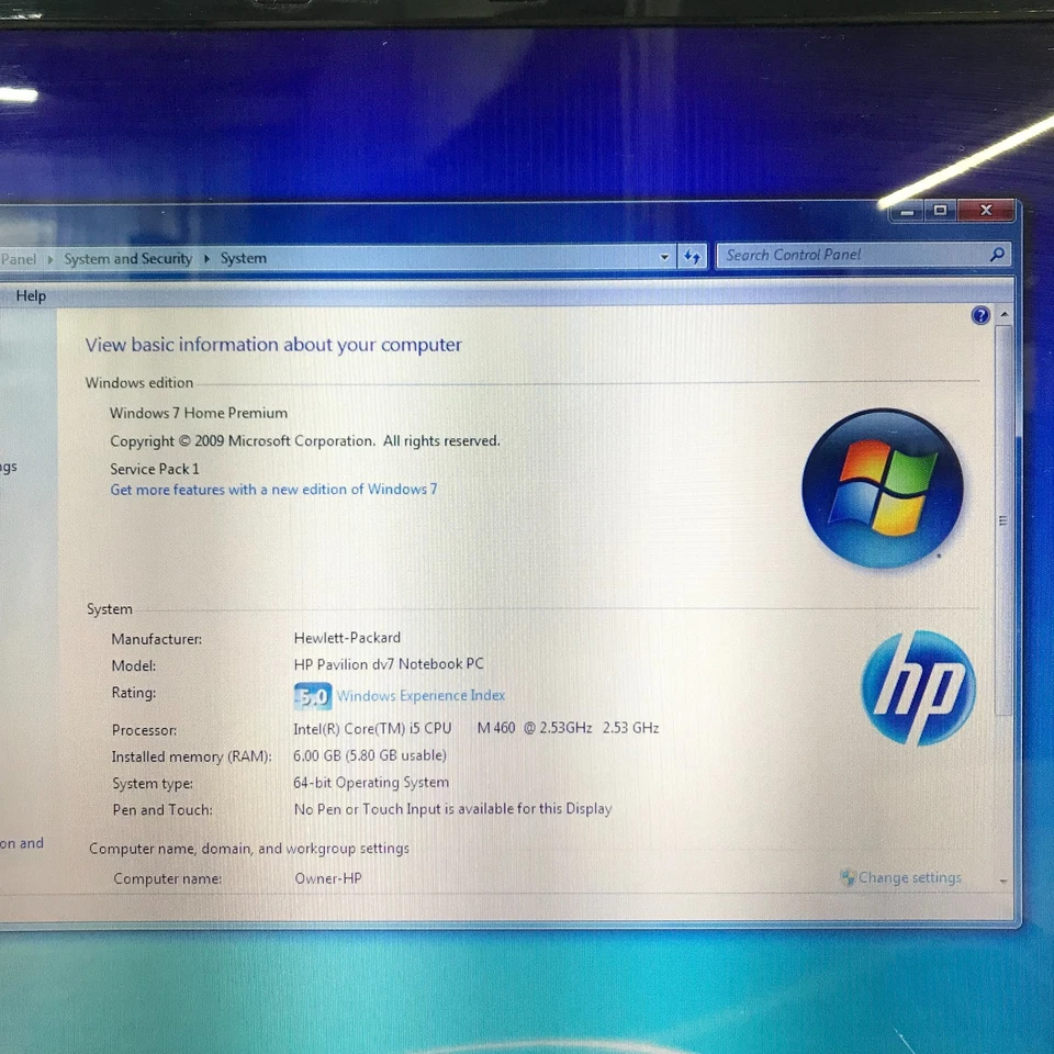 HP Pavilion dv7 Retro Gaming Laptop i5-M460 2.53GHz 6GB RAM (Windows 7 64-Bit) - Immagine 2 di 4