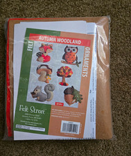 Felt Street Autumn Woodland Felt Ornaments Applique Kit Set of 6 w/ Beads