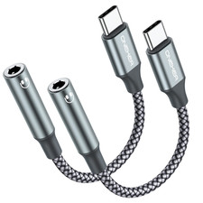 USB Type C to 3.5Mm Headphone Jack Adapter, 2-Pack USB C to Aux Female Audio D