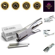 Effortless Stapling with Metal Plier Stapler  10,000 Staples - Silver Finish