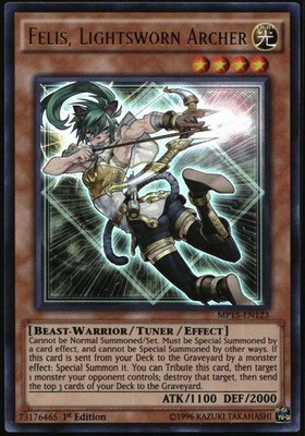 Yu-Gi-Oh! 2015 Mega-Tin Mega Pack Felis Lightsworn Archer MP15-EN123 1st Ed.